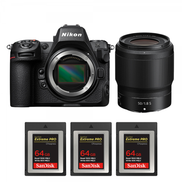 Nikon Z8 + Z 50mm f/1.8 S + 3 SanDisk 64GB Extreme PRO CFexpress Type B|MCZ DIRECT