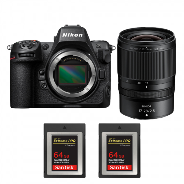 Nikon Z8 + Z 17-28mm f/2.8 + 2 SanDisk 64GB Extreme PRO CFexpress Type B - Appareil Photo Hybride Plein Format|MCZ DIRECT