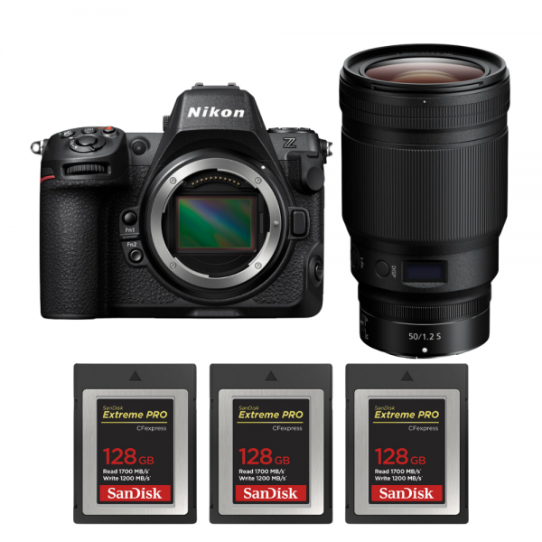 Nikon Z8 + Z 50mm f/1.2 S + 3 SanDisk 128GB Extreme PRO CFexpress Type B-1