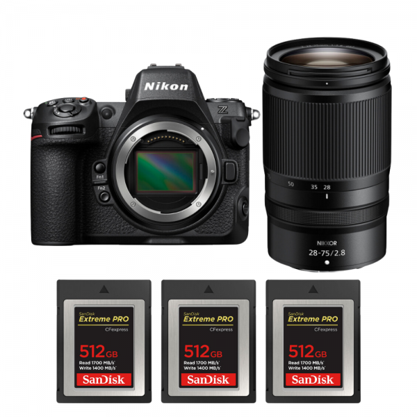 Nikon Z8 + Z 28-75mm f/2.8 + 3 SanDisk 512GB Extreme PRO CFexpress Type B - Appareil Photo Hybride Plein Format|MCZ DIRECT