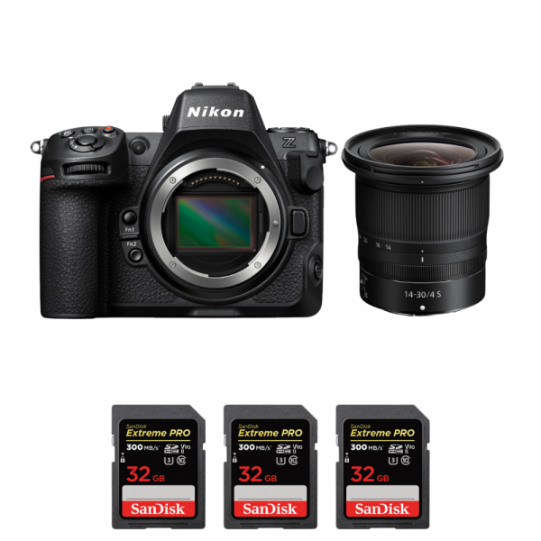 Nikon Z8 + Z 14-30mm f/4 S + 3 SanDisk 32GB Extreme PRO UHS-II SDXC 300 MB/s - Appareil Photo Hybride Plein Format|MCZ DIRECT