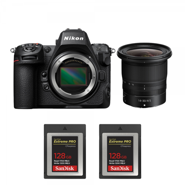 Nikon Z8 + Z 14-30mm f/4 S + 2 SanDisk 128GB Extreme PRO CFexpress Type B - Appareil Photo Hybride Plein Format|MCZ DIRECT