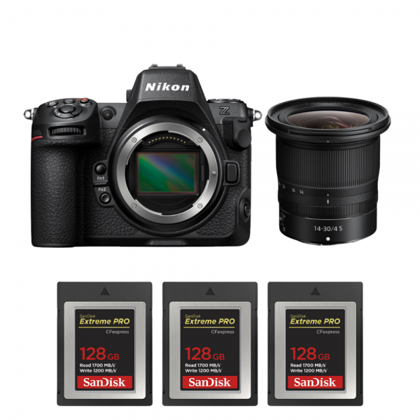 Nikon Z8 + Z 14-30mm f/4 S + 3 SanDisk 128GB Extreme PRO CFexpress Type B - Appareil Photo Hybride Plein Format|MCZ DIRECT