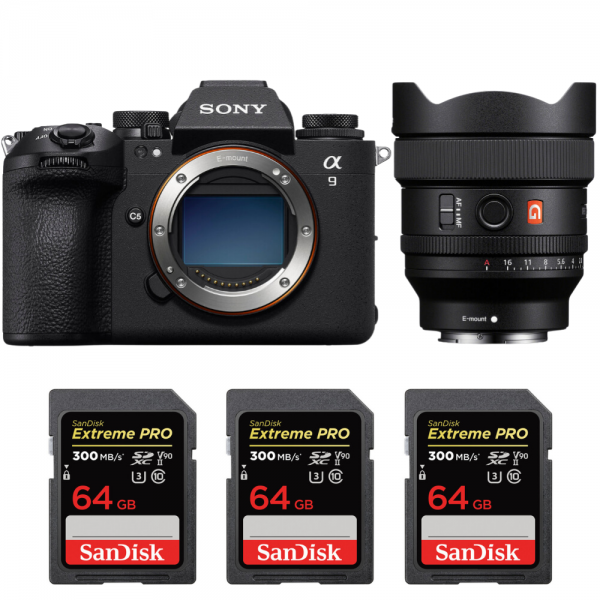 Sony A9 III + FE 14mm f/1.8 GM + 3 SanDisk 64GB Extreme PRO UHS-II SDXC 300 MB/s|MCZ DIRECT