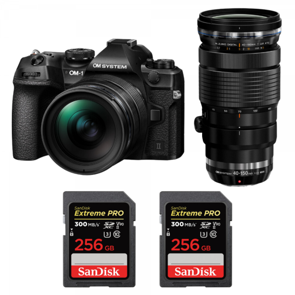 OM System OM-1 Mark II + ED 12-40mm f/2.8 Pro II + ED 40-150mm f/2.8 Pro + 2 SanDisk 256GB Extreme PRO UHS-II SDXC 300 MB/s|MCZ DIRECT