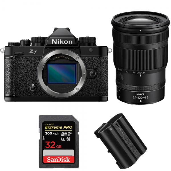 Nikon Zf + 24-120mm f/4 S + 1 SanDisk 32GB Extreme PRO UHS-II SDXC 300 MB/s + 1 Nikon EN-EL15C-1