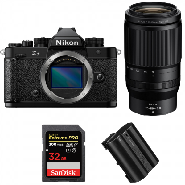 Nikon Zf + 70-180mm f/2.8 + 1 SanDisk 32GB Extreme PRO UHS-II SDXC 300 MB/s + 1 Nikon EN-EL15C-1