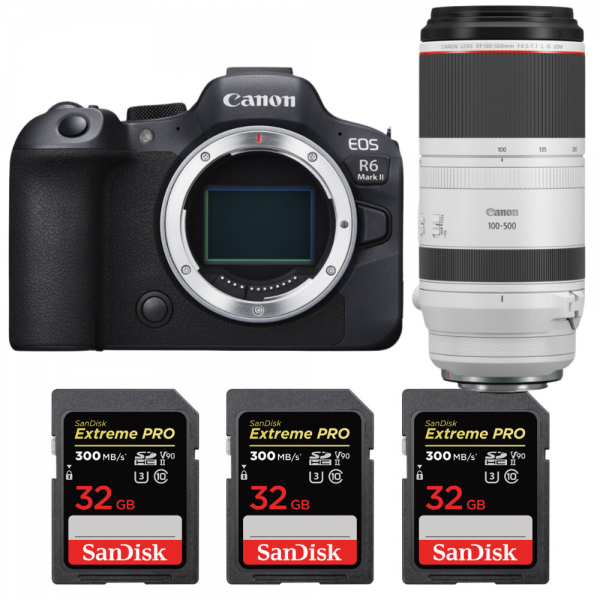 Canon EOS R6 Mark II + RF 100-500mm f/4.5-7.1 L IS USM + 3 SanDisk 32GB Extreme PRO UHS-II SDXC 300 MB/s-1