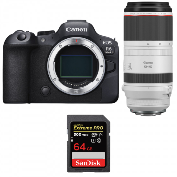 Canon EOS R6 Mark II + RF 100-500 mm f/4,5-7,1 L IS USM + 1 SanDisk Extreme PRO UHS-II SDXC de 64 GB a 300 MB/seg -1