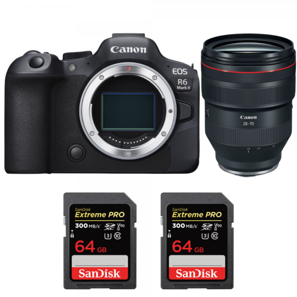 Canon EOS R6 Mark II + RF 28-70 mm f/2 L USM + 2 SanDisk Extreme PRO UHS-II SDXC de 64 GB a 300 MB/s -1