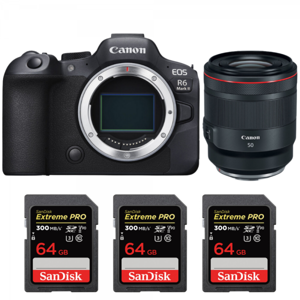 Canon EOS R6 Mark II + RF 50 mm f/1,2 L USM + 3 SanDisk 64GB Extreme PRO UHS-II SDXC 300 MB/s|MCZ DIRECT