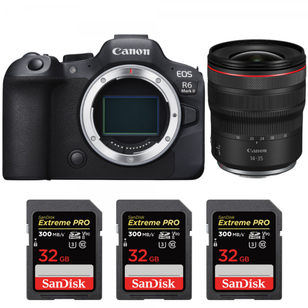 Canon EOS R6 Mark II + RF 14-35 mm f/4 L IS USM + 3 SanDisk 32GB Extreme PRO UHS-II SDXC 300 MB/s|MCZ DIRECT