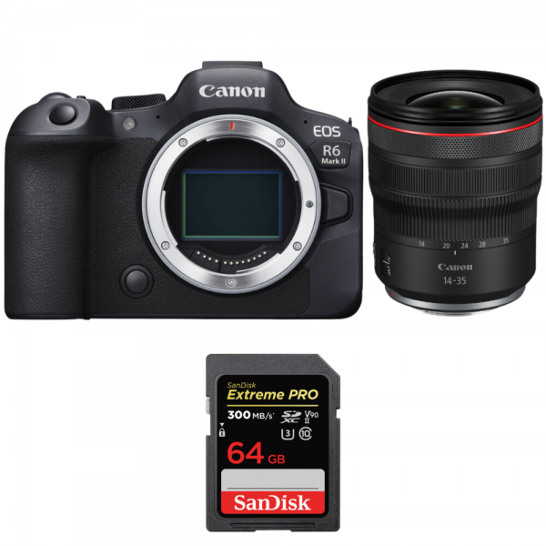 Canon EOS R6 Mark II + RF 14-35 mm f/4 L IS USM + 1 SanDisk Extreme PRO UHS-II SDXC de 64 GB a 300 MB/seg -1