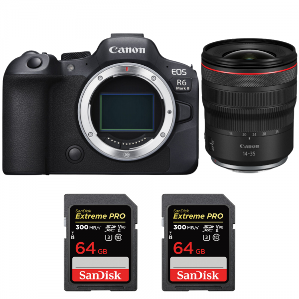 Canon EOS R6 Mark II + RF 14-35 mm f/4 L IS USM + 2 SanDisk 64GB Extreme PRO UHS-II SDXC 300 MB/s|MCZ DIRECT