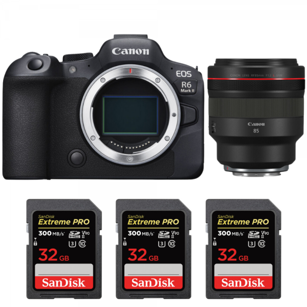 Canon EOS R6 Mark II + RF 85mm f/1.2 L USM + 3 SanDisk 32GB Extreme PRO UHS-II SDXC 300 MB/s|MCZ DIRECT