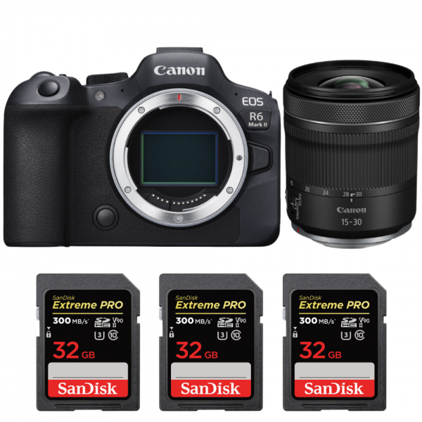 Canon EOS R6 Mark II + RF 15-30 mm f/4,5-6,3 IS STM + 3 SanDisk Extreme PRO UHS-II SDXC de 32 GB a 300 MB/s -1