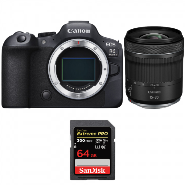 Canon EOS R6 Mark II + RF 15-30mm f/4.5-6.3 IS STM + 1 SanDisk 64GB Extreme PRO UHS-II SDXC 300 MB/s-1