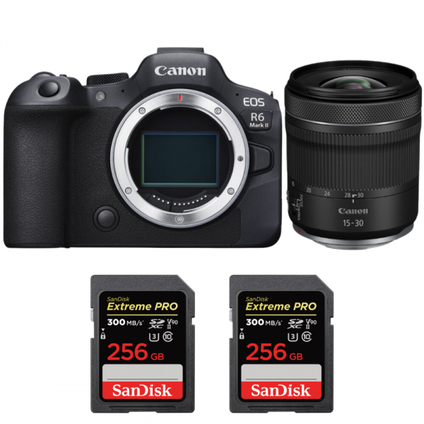 Canon EOS R6 Mark II + RF 15-30 mm f/4,5-6,3 IS STM + 2 SanDisk 256GB Extreme PRO UHS-II SDXC 300 MB/s|MCZ DIRECT