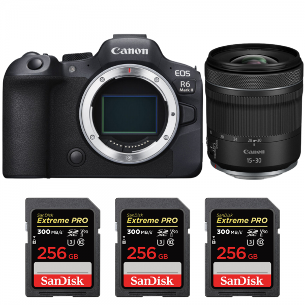 Canon EOS R6 Mark II + RF 15-30 mm f/4,5-6,3 IS STM + 3 SanDisk 256GB Extreme PRO UHS-II SDXC 300 MB/s|MCZ DIRECT