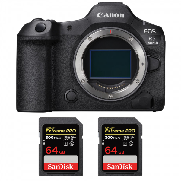 Canon EOS R5 Mark II + 2 SanDisk 64GB Extreme PRO UHS-II SDXC 300 MB/s-1