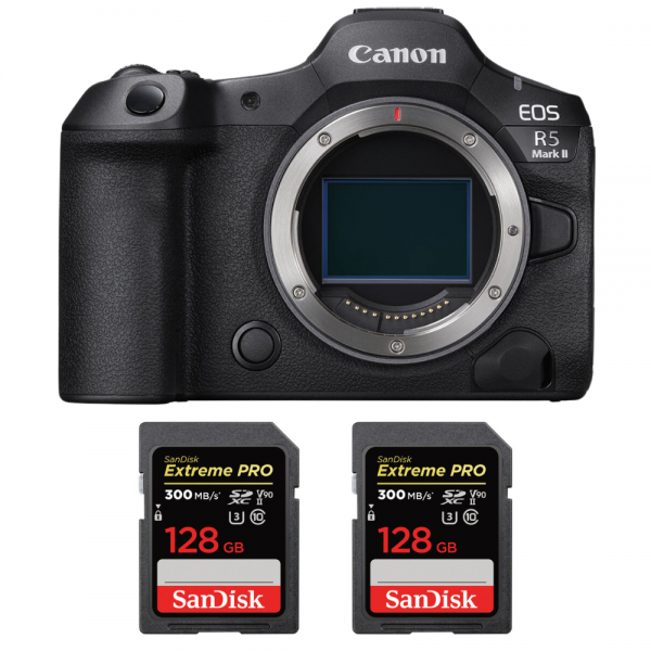 Canon EOS R5 Mark II + 2 SanDisk 128GB Extreme PRO UHS-II SDXC 300 MB/s-1