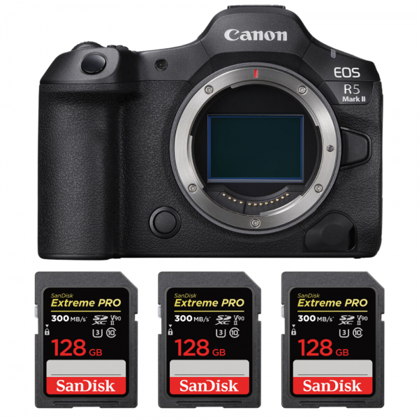 Canon EOS R5 Mark II + 3 SanDisk 128GB Extreme PRO UHS-II SDXC 300 MB/s-1