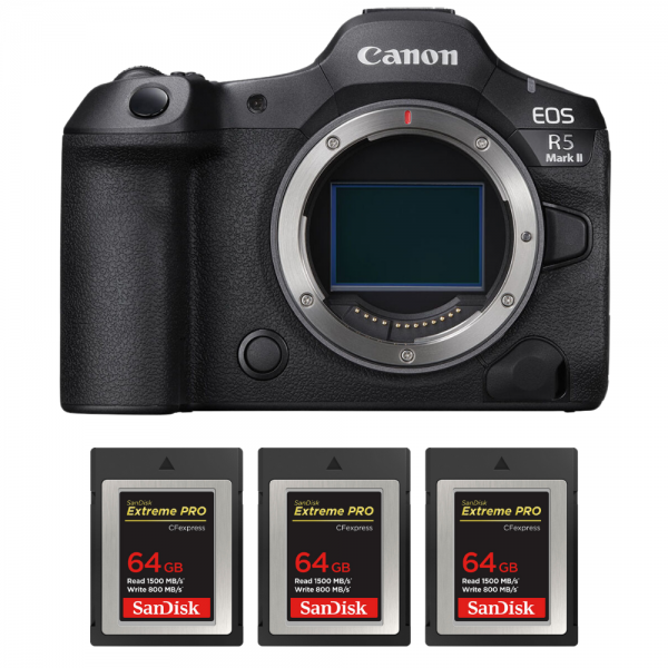 Canon EOS R5 Mark II + 3 SanDisk 64GB Extreme PRO CFexpress Type B-1