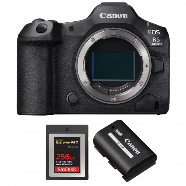 Canon EOS R5 Mark II + 1 SanDisk 256GB Extreme PRO CFexpress Type B + 1 Canon LP-E6P-1