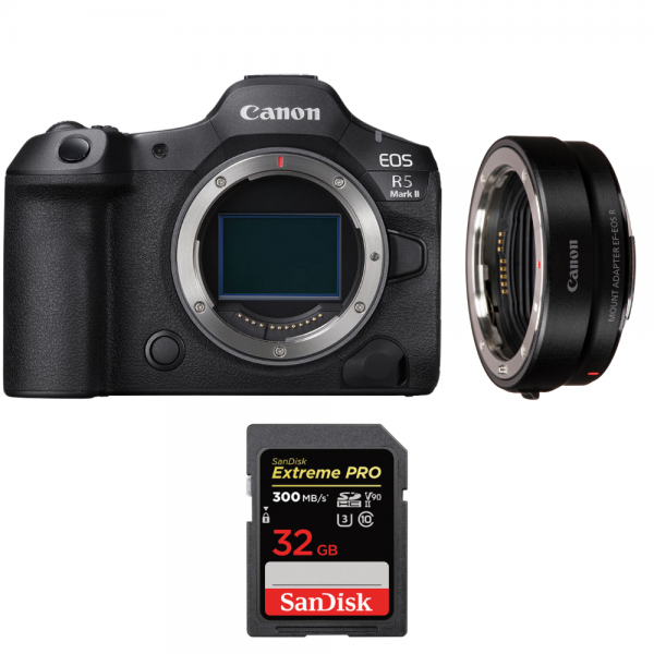 Canon EOS R5 Mark II + EF-EOS R + 1 SanDisk 32GB Extreme PRO UHS-II SDXC 300 MB/s-1