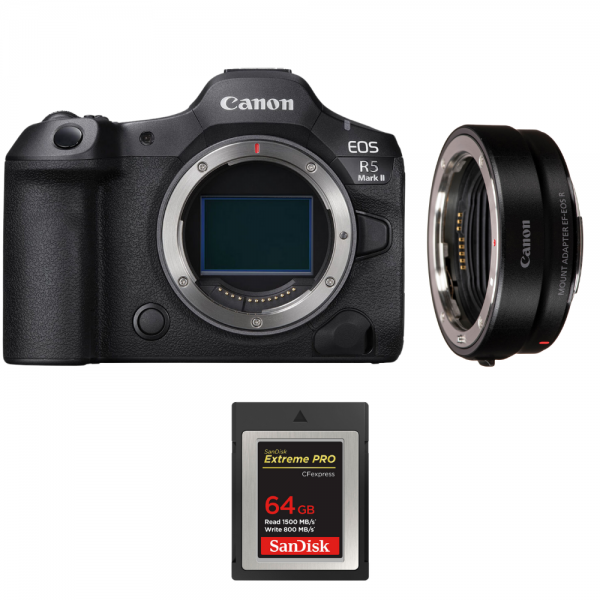 Canon EOS R5 Mark II + EF-EOS R + 1 SanDisk 64GB Extreme PRO CFexpress Type B-1