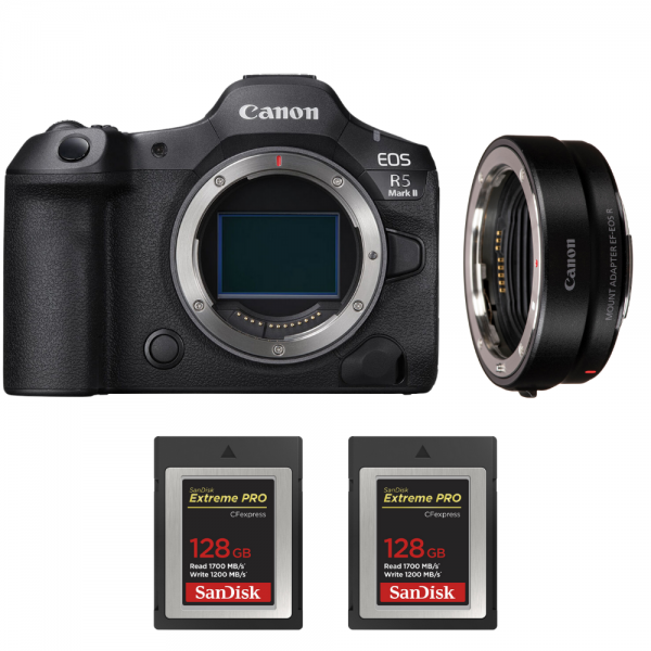 Canon EOS R5 Mark II + EF-EOS R + 2 SanDisk 128GB Extreme PRO CFexpress Type B-1