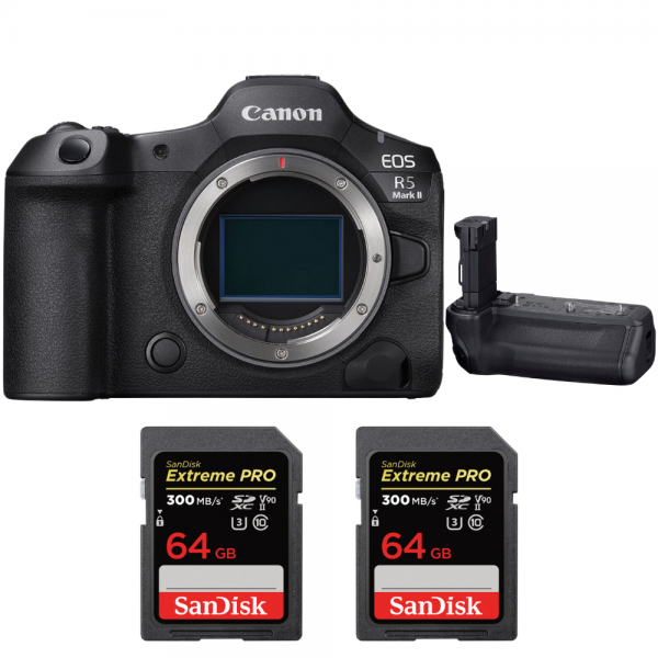 Canon EOS R5 Mark II + Canon BG-R20 + 2 SanDisk 64GB Extreme PRO UHS-II SDXC 300 MB/s-1