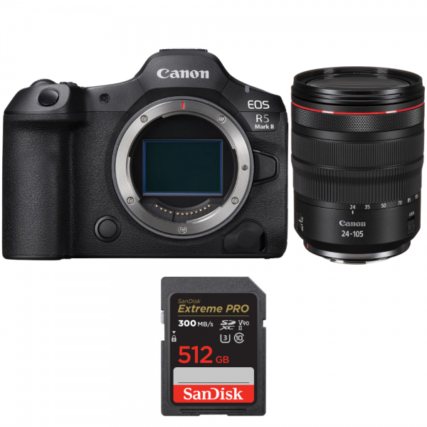 Canon EOS R5 Mark II + RF 24-105mm f/4 L IS USM + 1 SanDisk 512GB Extreme PRO UHS-II SDXC 300 MB/s-1