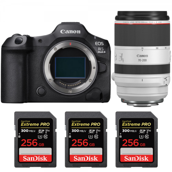 Canon EOS R5 Mark II + RF 70-200mm f/2.8 L IS USM + 3 SanDisk 256GB Extreme PRO UHS-II SDXC 300 MB/s-1