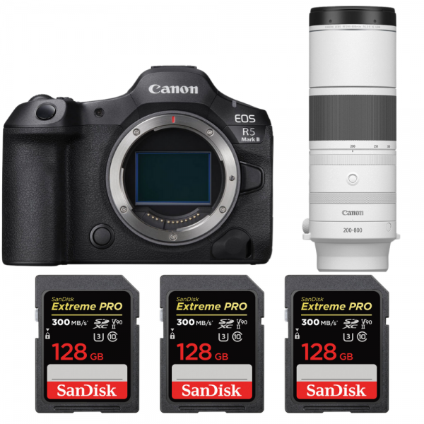 Canon EOS R5 Mark II + RF 200-800mm f/6.3-9 IS USM + 3 SanDisk 128GB Extreme PRO UHS-II SDXC 300 MB/s-1