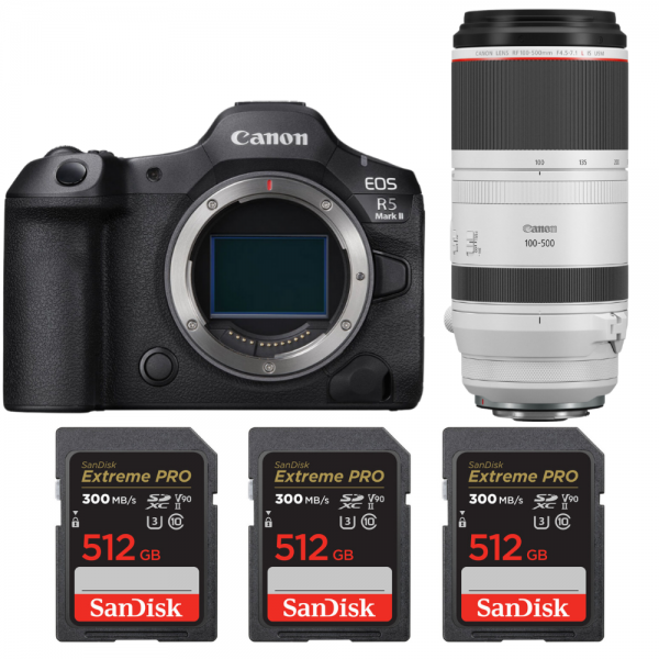 Canon EOS R5 Mark II + RF 100-500mm f/4.5-7.1 L IS USM + 3 SanDisk 512GB Extreme PRO UHS-II SDXC 300 MB/s-1