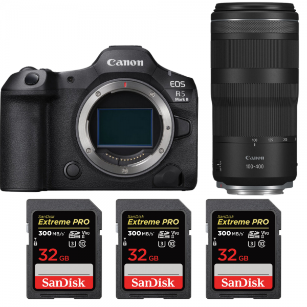 Canon EOS R5 Mark II + RF 100-400mm f/5.6-8 IS USM + 3 SanDisk 32GB Extreme PRO UHS-II SDXC 300 MB/s-1