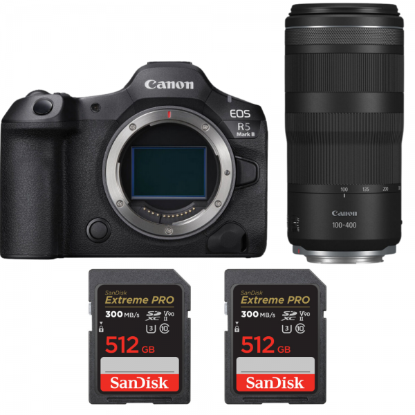 Canon EOS R5 Mark II + RF 100-400mm f/5.6-8 IS USM + 2 SanDisk 512GB Extreme PRO UHS-II SDXC 300 MB/s-1