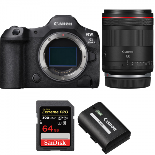 Canon EOS R5 Mark II + RF 35mm f/1.4 L VCM + 1 SanDisk 64GB Extreme PRO UHS-II SDXC 300 MB/s + 1 Canon LP-E6P-1