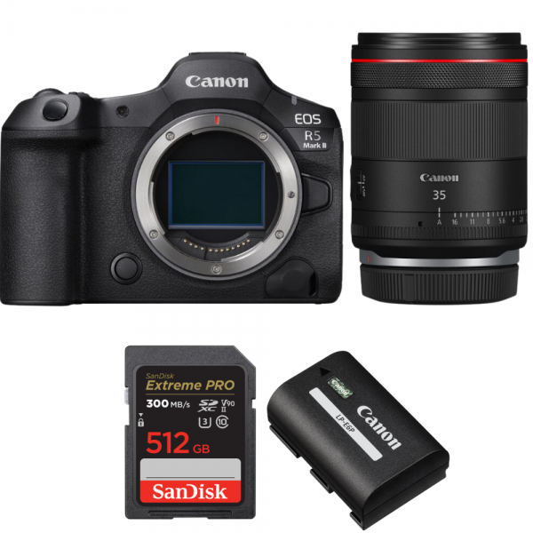 Canon EOS R5 Mark II + RF 35mm f/1.4 L VCM + 1 SanDisk 512GB Extreme PRO UHS-II SDXC 300 MB/s + 1 Canon LP-E6P-1