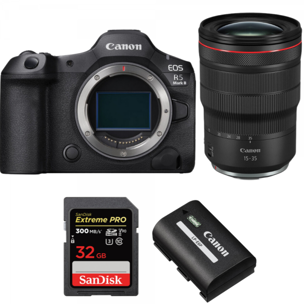 Canon EOS R5 Mark II + RF 15-35mm f/2.8 L IS USM + 1 SanDisk 32GB Extreme PRO UHS-II SDXC 300 MB/s + 1 Canon LP-E6P-1