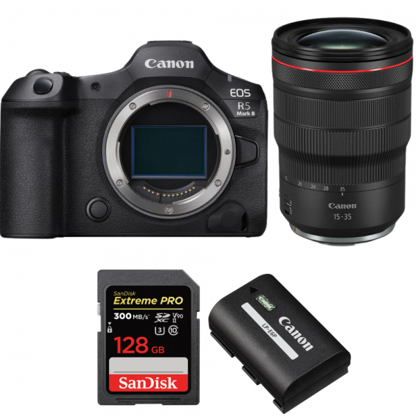 Canon EOS R5 Mark II + RF 15-35mm f/2.8 L IS USM + 1 SanDisk 128GB Extreme PRO UHS-II SDXC 300 MB/s + 1 Canon LP-E6P-1