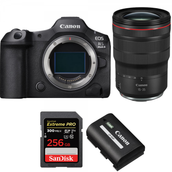 Canon EOS R5 Mark II + RF 15-35mm f/2.8 L IS USM + 1 SanDisk 256GB Extreme PRO UHS-II SDXC 300 MB/s + 1 Canon LP-E6P-1