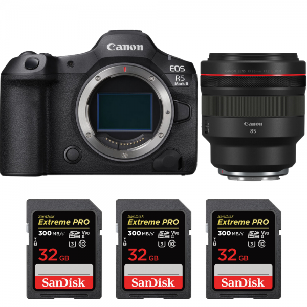 Canon EOS R5 Mark II + RF 85mm f/1.2 L USM + 3 SanDisk 32GB Extreme PRO UHS-II SDXC 300 MB/s-1