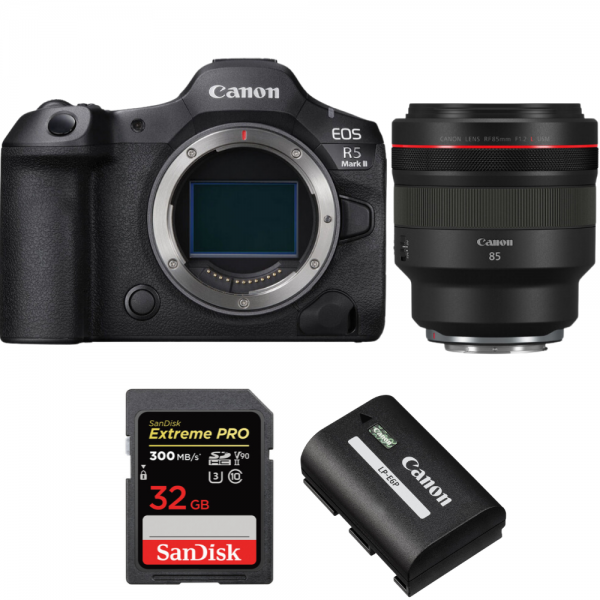 Canon EOS R5 Mark II + RF 85mm f/1.2 L USM + 1 SanDisk 32GB Extreme PRO UHS-II SDXC 300 MB/s + 1 Canon LP-E6P-1