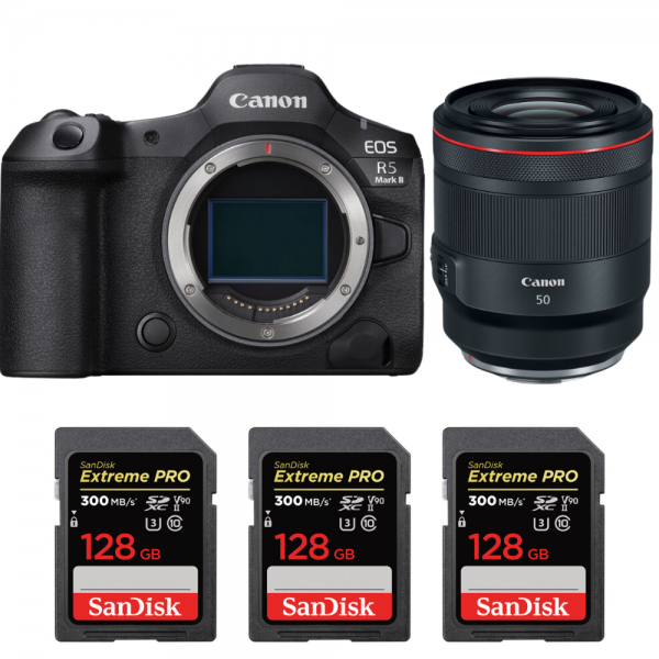 Canon EOS R5 Mark II + RF 50mm f/1.2 L USM + 3 SanDisk 128GB Extreme PRO UHS-II SDXC 300 MB/s-1