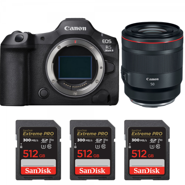 Canon EOS R5 Mark II + RF 50mm f/1.2 L USM + 3 SanDisk 512GB Extreme PRO UHS-II SDXC 300 MB/s-1