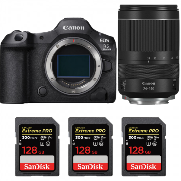 Canon EOS R5 Mark II + RF 24-240mm f/4-6.3 IS USM + 3 SanDisk 128GB Extreme PRO UHS-II SDXC 300 MB/s-1