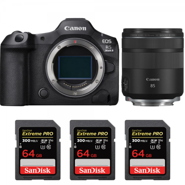 Canon EOS R5 Mark II + RF 85mm f/2 Macro IS STM + 3 SanDisk 64GB Extreme PRO UHS-II SDXC 300 MB/s-1