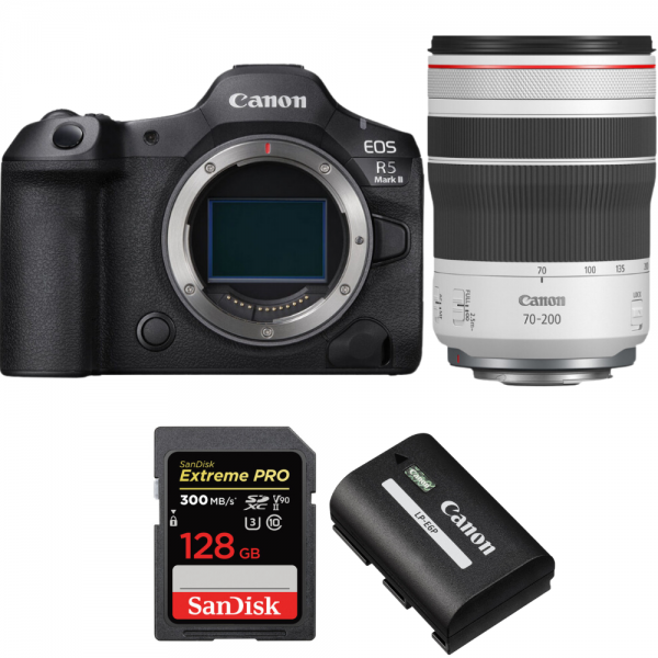 Canon EOS R5 Mark II + RF 70-200mm f/4 L IS USM + 1 SanDisk 128GB Extreme PRO UHS-II SDXC 300 MB/s + 1 Canon LP-E6P-1